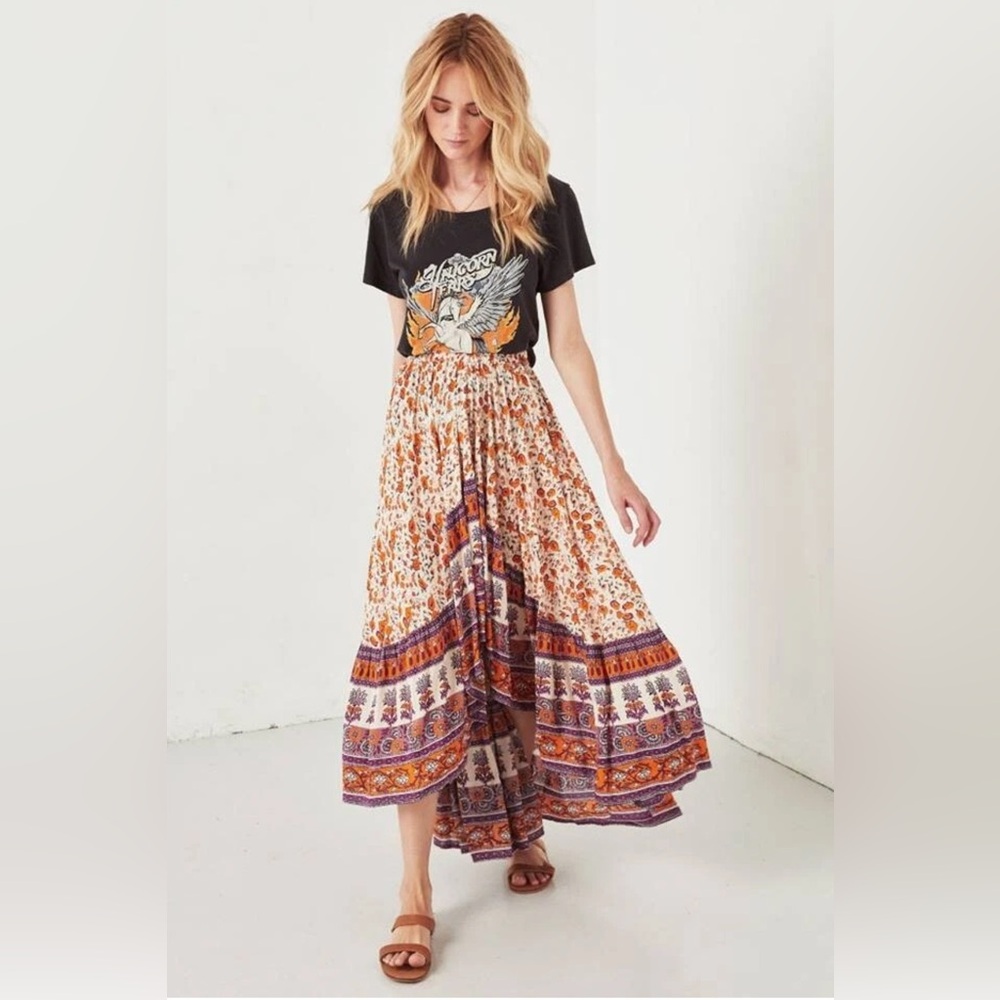 Spell and the Gypsy Castaway Gypsy Love Skirt Orange Blossom Size Small Hi-Low